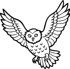 Majestic Snowy Owl in Flight A Wintertime Illustration
