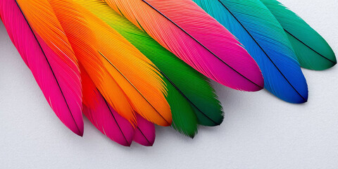 Close-Up of Vibrant Rainbow Parrot Feathers 