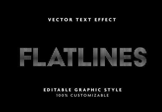 Gray Striped Font Gradient Modern Line Vertical Text Effect