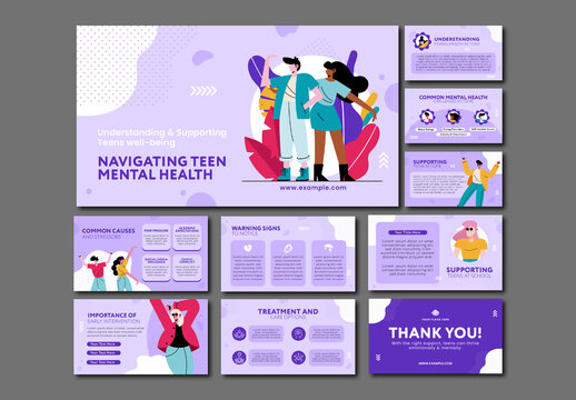 Purple Teen Mental Health Awareness Education Support Presentation