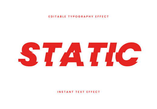 Red Static Glitch Font Bold Distorted Sliced Text Effect