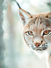 Fototapeta premium Close-Up Portrait of Lynx in Nature 