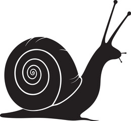 Hand drawn snail vector and Snail silhouette illustration
