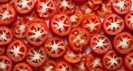 close up of slices of tomatoes