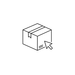 Box with cursor isolated on transparent background