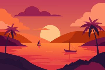 sunset on the beach