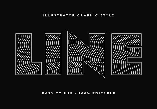 White Striped Abstract Font Wavy Bold Text Effect