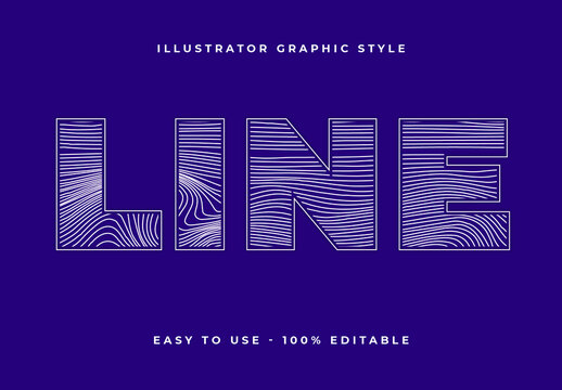 White Wavy Line Font Linear Bold Abstract Text Effect