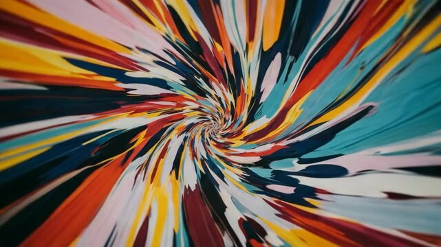 Colorful abstract paint swirls in a vibrant spiral pattern  