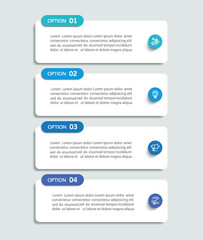 Business infographic design template with 4 options, steps or processes. Can be used for workflow layout, diagram, annual report, web design	
