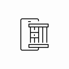 mobile building plan icon sign vector