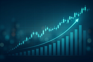 Fototapeta premium Financial growth chart showing upward trend