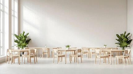 Modern Light Filled Empty Restaurant Interior Design