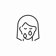 woman crying sad icon sign vector
