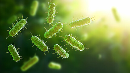 Microscopic Bacteria Illustration