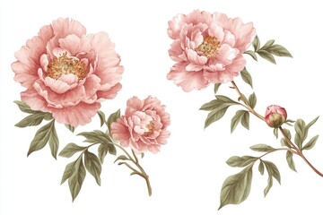 Delicate Pink Peonies in Bloom