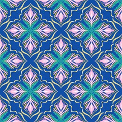 Colorful vintage floral fabric pattern for printing on fabrics, pillows, blankets, scarves.