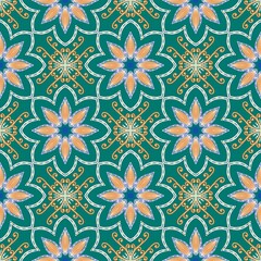 Colorful vintage floral fabric pattern for printing on fabrics, pillows, blankets, scarves.