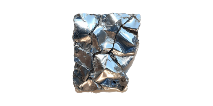 Cracked Metallic Surface Texture. Abstract Design Element For Industrial And Artistic Applications Isolated On Transparent Background