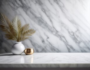 bright product backdrop featuring a white marble surface