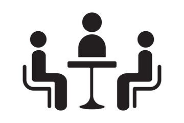 boardroom meeting icon vector black and white business on Transparent Background. EPS 10.