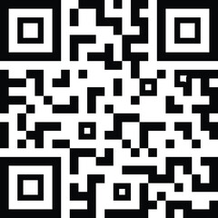 Black and white qr code isolated on transparent background