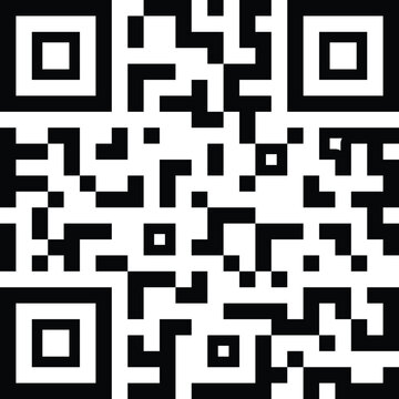 Black and white qr code isolated on transparent background