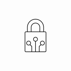digital padlock icon sign vector