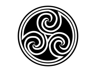 celtic knot trinity endless love on white background for tattoo symbol religion icon logo. vector illustration	