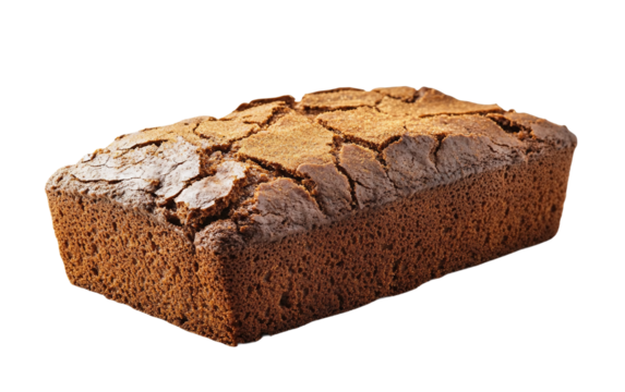 Warm gingerbread loaf freshly baked featuring a crackled top ideal for festive gatherings isolated on transparent background PNG
