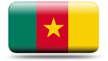3D Rectangular Flag of Cameroon with Realistic Finish