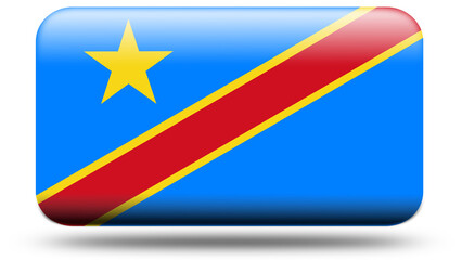 3D Rectangular Flag of DR Congo with Realistic Finish