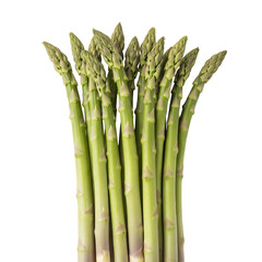 Green Asparagus Stalks on Transparent Background
