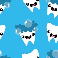 Medicine seamless teeth pattern for wrapping paper and fabrics and linens