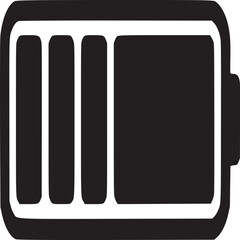 A graphic illustration of a battery icon with three bars indicating a medium level of charge status
