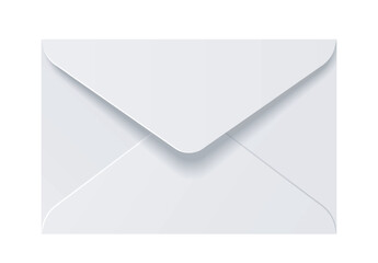 White envelope icon on white background. Vector illustration