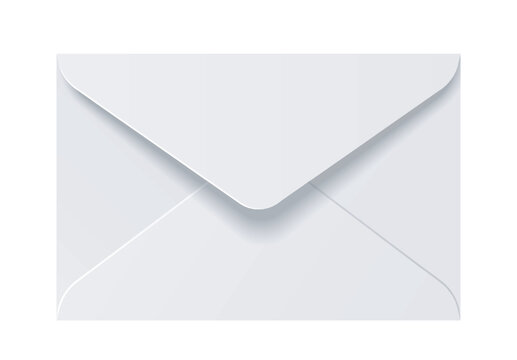 White envelope icon on white background. Vector illustration