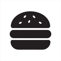 Simple Black and White Hamburger Icon Graphic