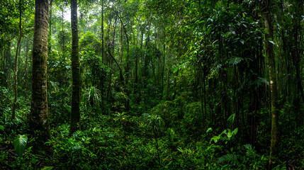Dense Lush Green Tropical Forest