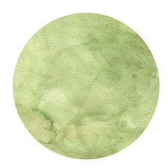 Delicate green watercolor circle with subtle brush texture. Perfect for eco-themed designs, branding, or natural highlights.