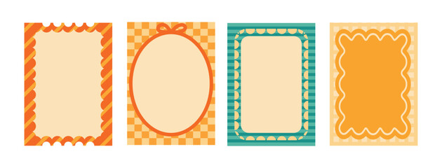 Summer frame, poster, invitation border, whismical wavy 
