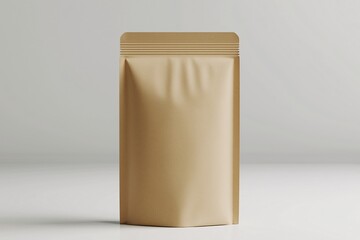 Eco-Friendly Reusable Brown Food Packaging Bag - Minimalist Mockup for Organic Branding and Sustainable Retail Presentation