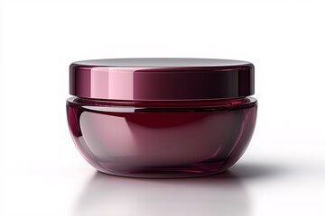 Elegant Skincare Packaging. Luxurious Purple Glass Jar for High-End Beauty Products