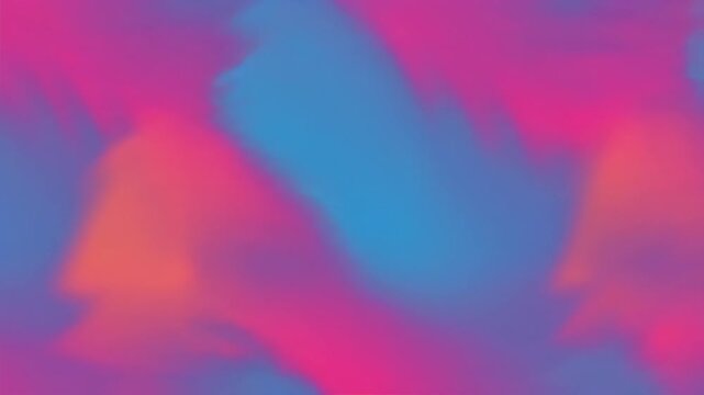 A seamless looping animation of a soft gradient background that cycles slowly through vibrant magenta, blue, orange, and pink hues.