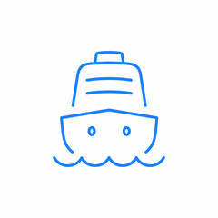 front facing ship icon sign vector