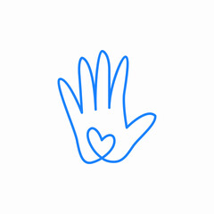 hand heart icon sign vector