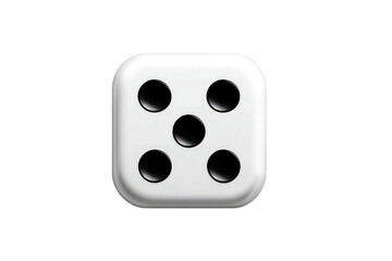 dice icon gaming and luck theme white and black vector flat minimalist design isolated on transparent background