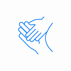 holding hands support icon sign vector