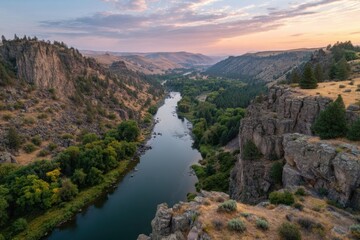 High-angle drone photography captures the breathtaking scale and beauty of this American wilderness scene