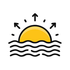 Fototapeta premium Sunrise over horizon weather graphic 